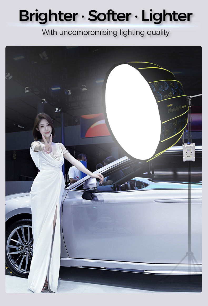 NiceFoto DF90-2000A 200W Bi-Color Umbrella Light(With Grid)