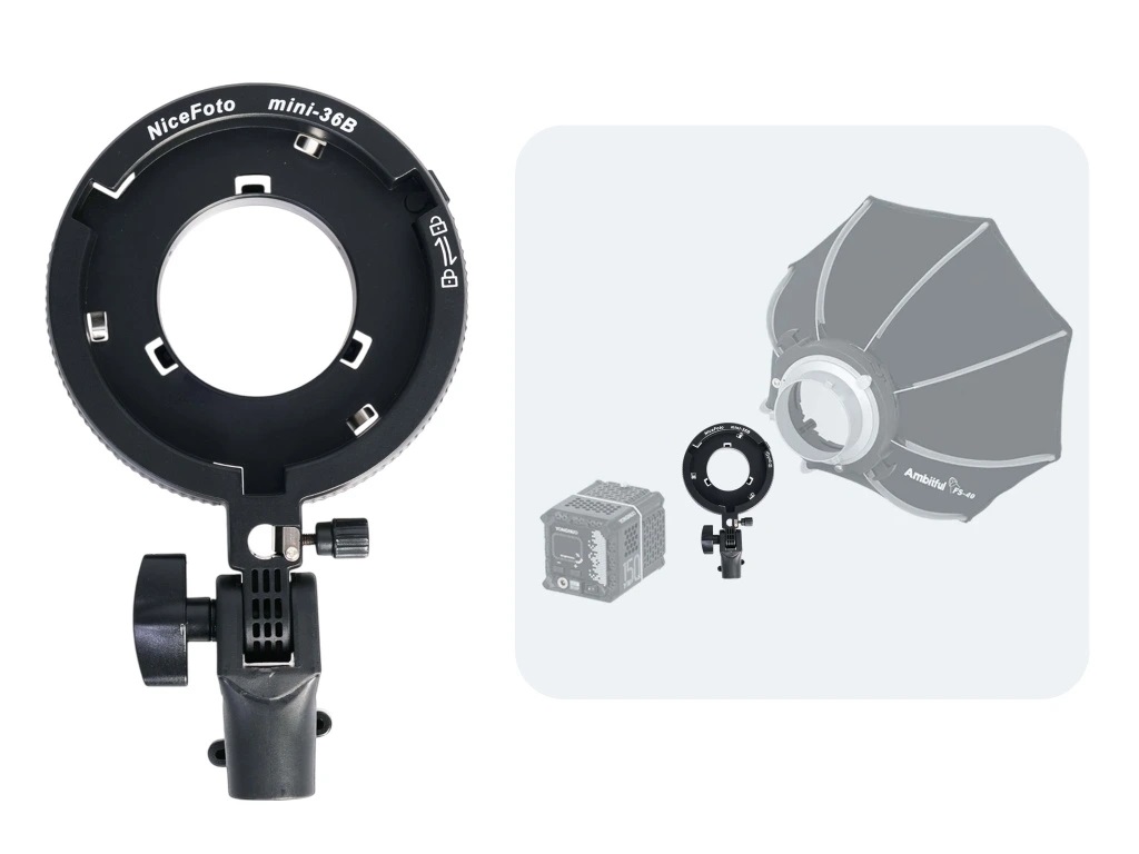NiceFoto Mini-36B Mini to Bowens Mount Adapter