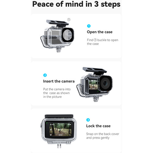 TELESIN Waterproof Case for DJI Osmo Action 3/4/5 Pro