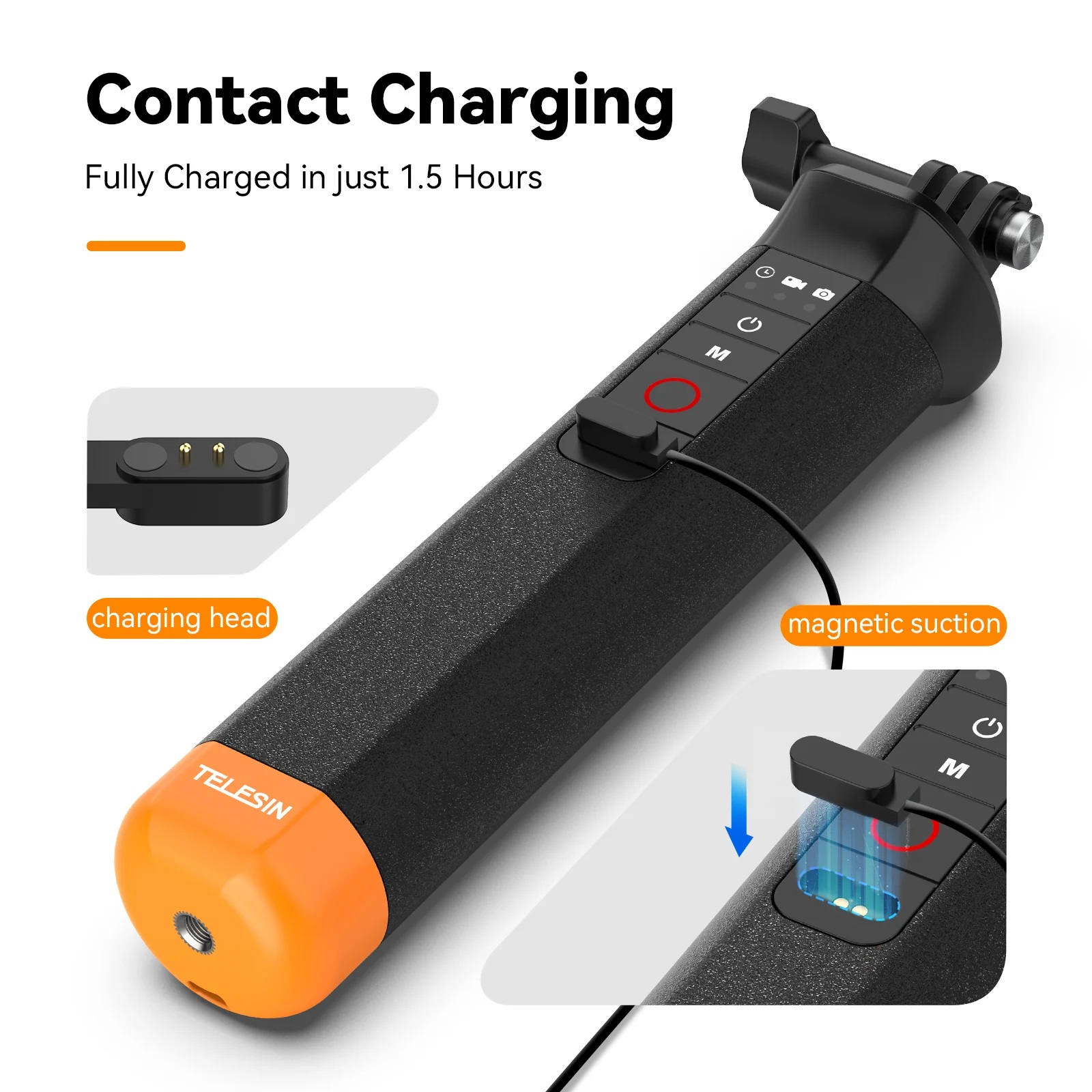 TELESIN Floating Hand Grip with Remote Control for HERO 13/12/11/10/9