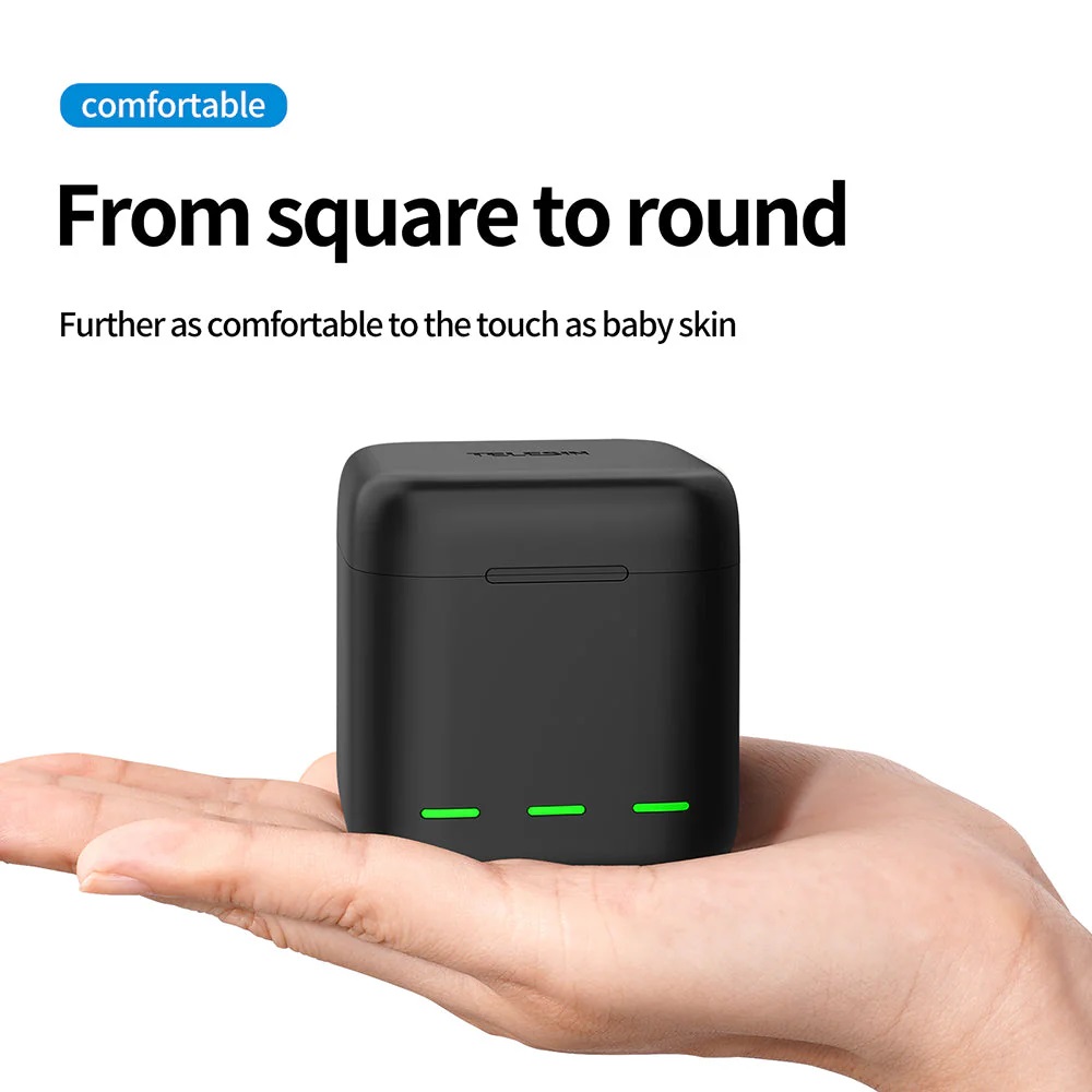 TELESIN 3-Channel Battery Charger & Storage Box for GoPro 9/10/11/12 Batteries