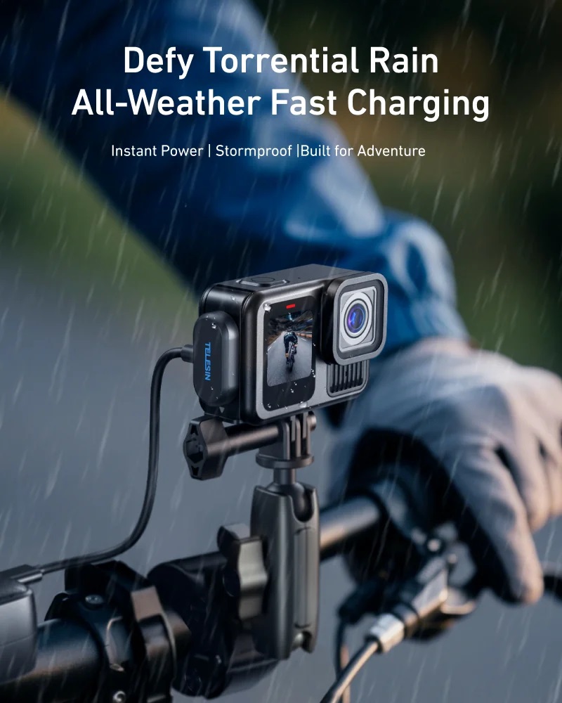 TELESIN Magnetic Door And Power Cable Kit for Hero 13/12/11/10/9