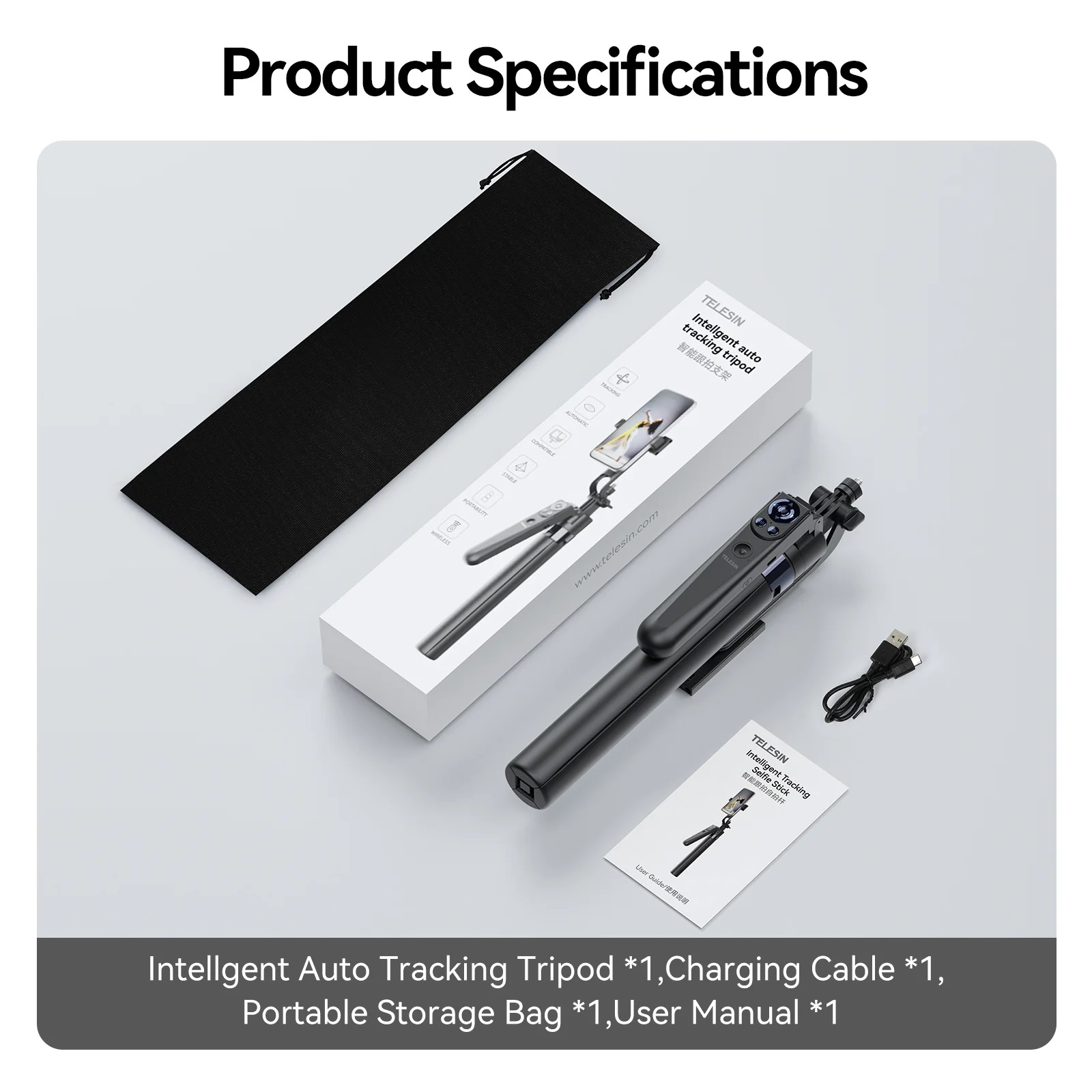 TELESIN Intelligent Auto-Tracking Tripod TELESIN Intelligent Auto-Tracking Tripod