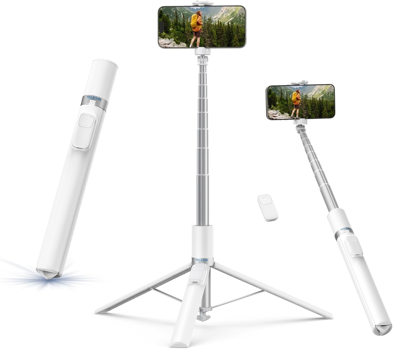 TELESIN 70" Phone Tripod Stand Gravity-Activated Auto-Open Selfie Stick TELESIN 70" Phone Tripod Stand Gravity-Activated Auto-Open Selfie Stick
