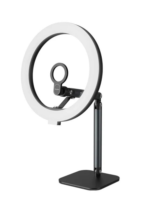 TELESIN Magnetic Desktop Phone Stand with 10 inch LED Photography Ring Light Selfie Fill Lamp