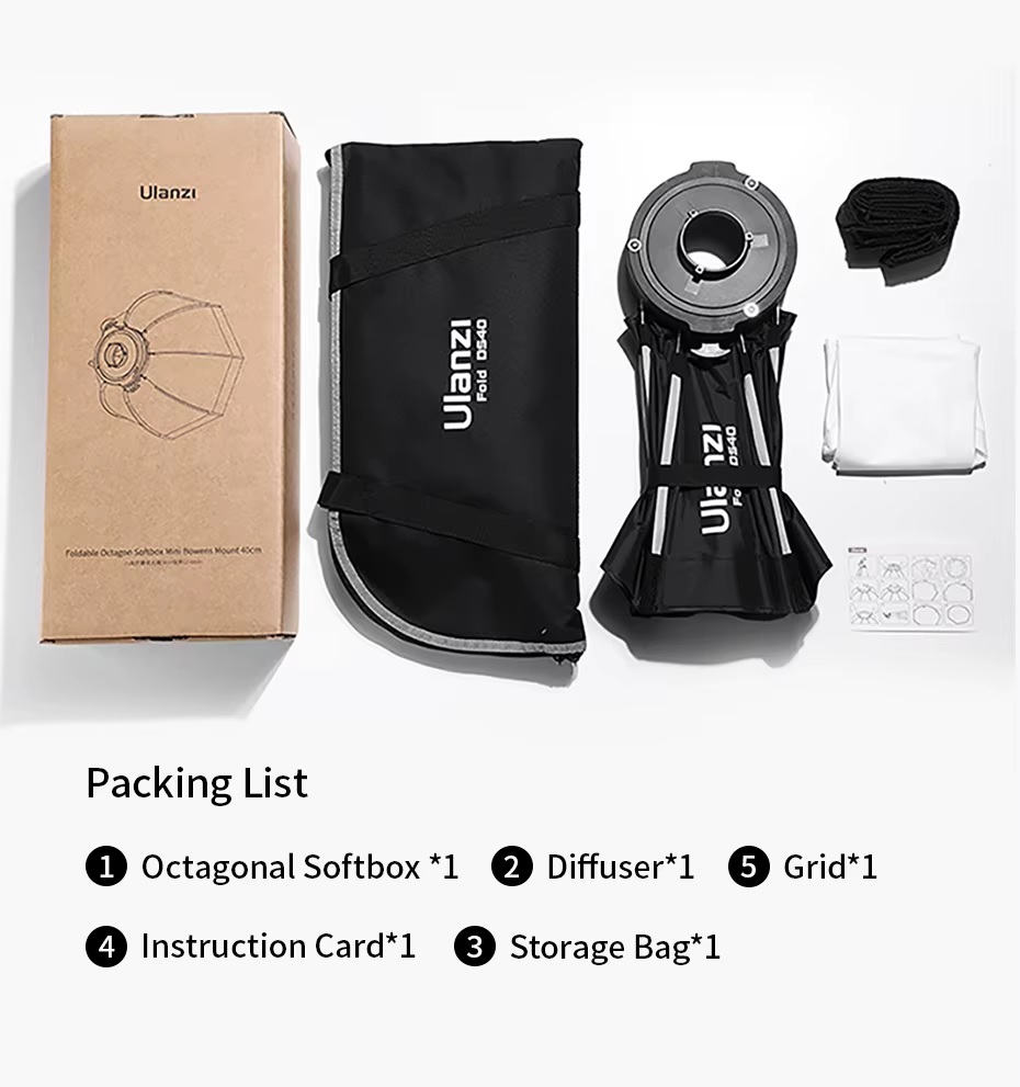 Ulanzi 40cm Quick Release Octagonal Softbox with Mini Bowens Mount