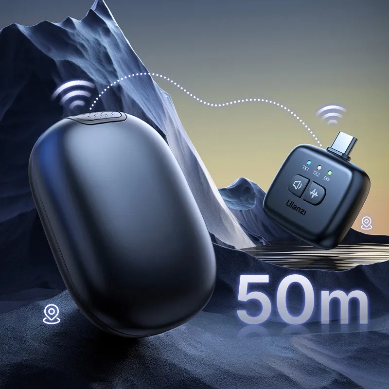 Ulanzi A30 Wireless Lavalier Tiny Microphone System with Type C & Lightning Connector