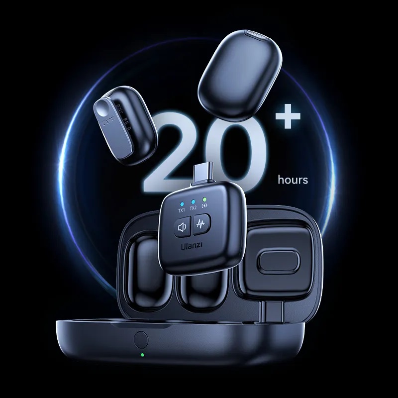 Ulanzi A30 Wireless Lavalier Tiny Microphone System with Type C & Lightning Connector