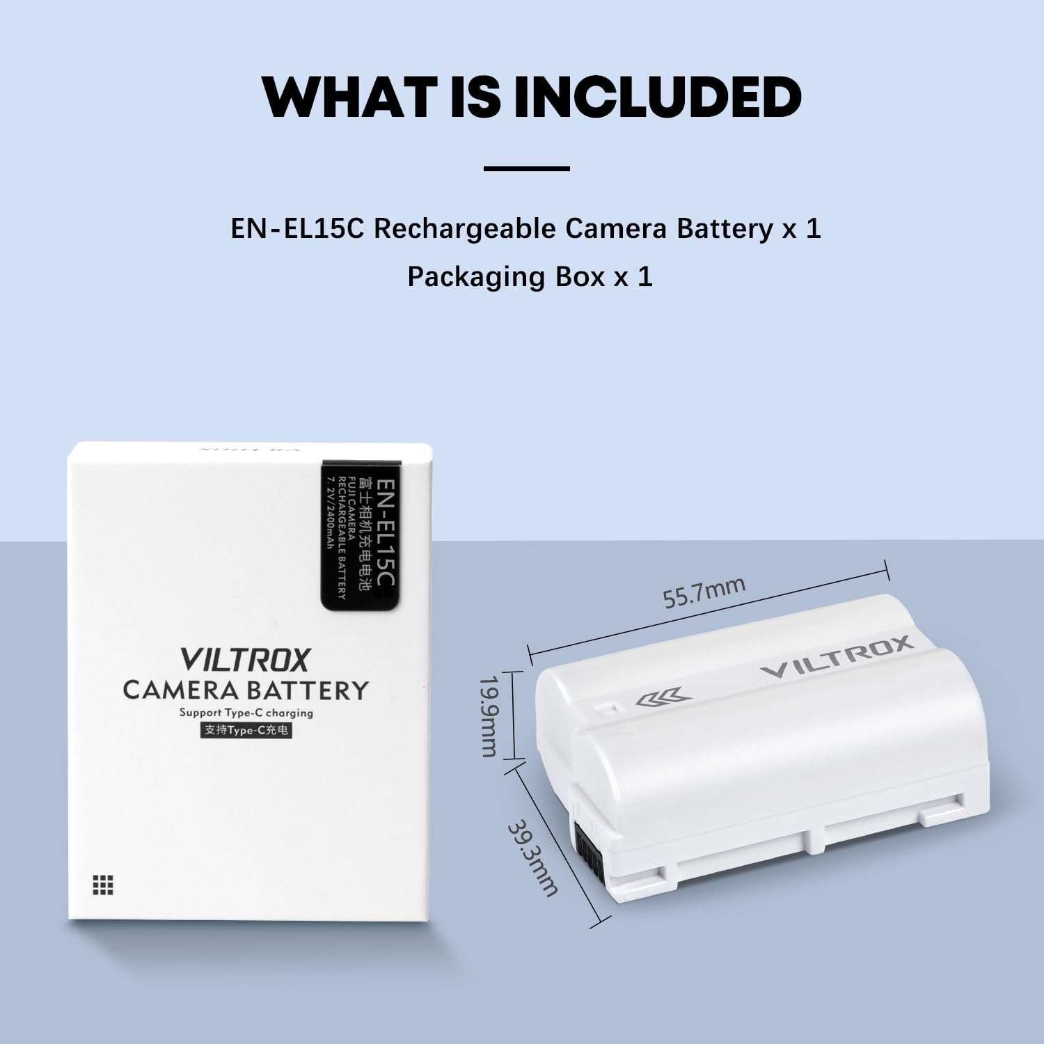 VILTROX EN-EL15C Rechargeable Lithium-Ion Battery with USB-C Charging Port