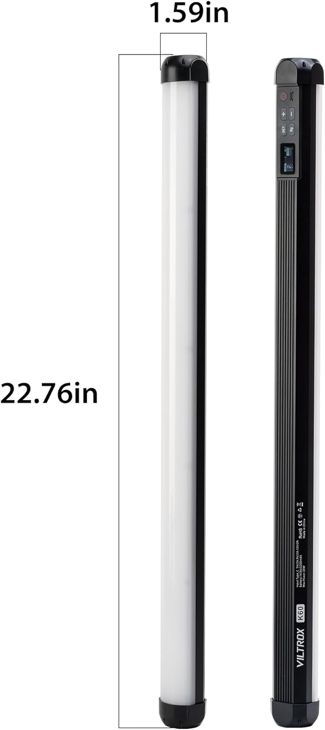 VILTROX K60 20W Handheld RGB LED Light Stick Black (22.8")