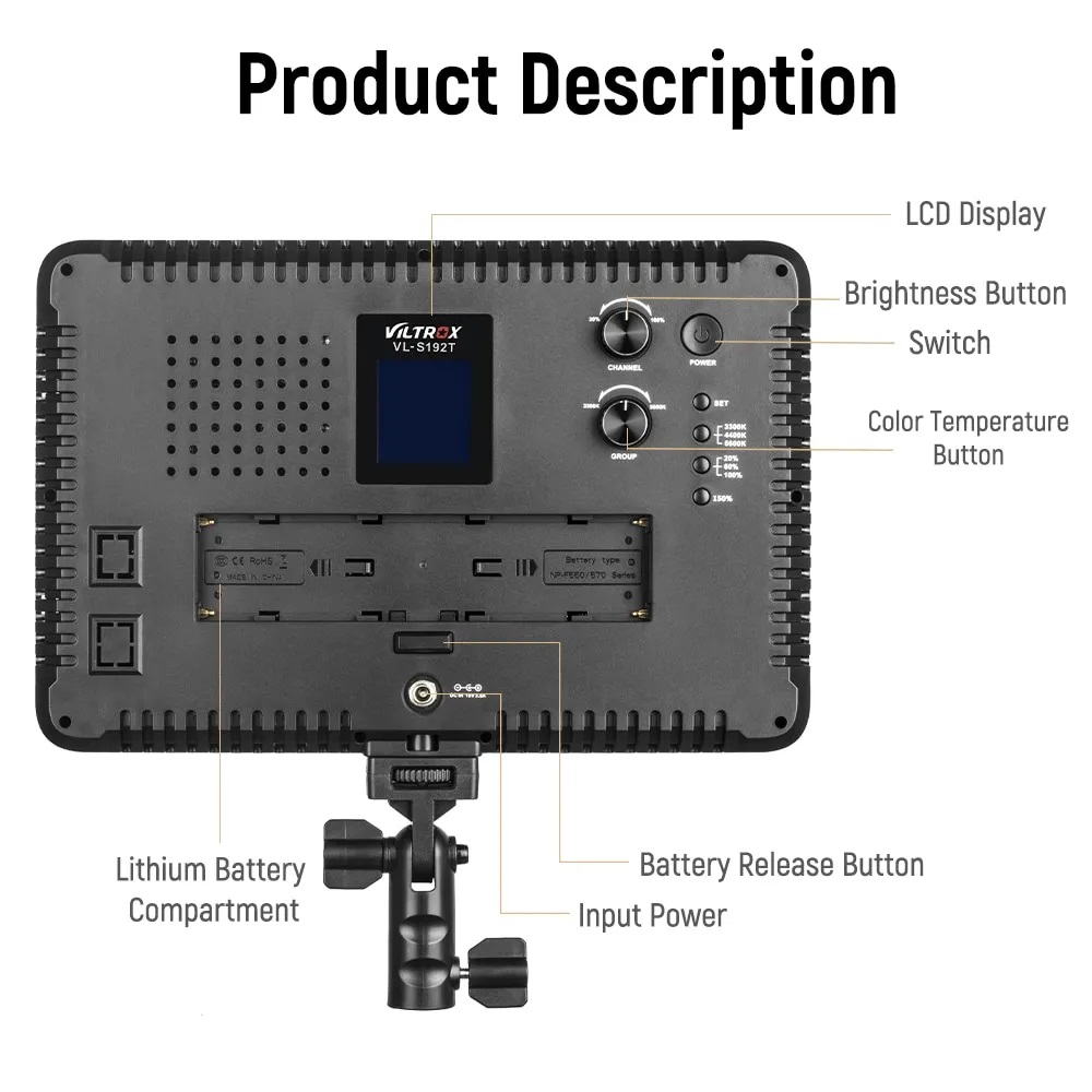VILTROX VL-S192T 45W Bi-Color LED Video Light (3 Pack)