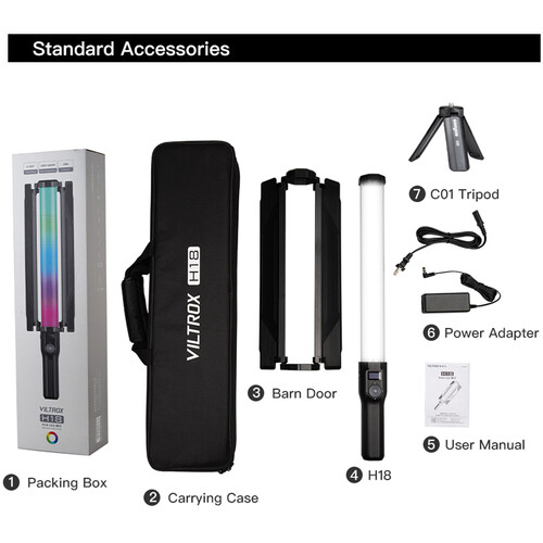 VILTROX H18 Double-Sided Bi-Color & RGB LED Tube Light (22.4")