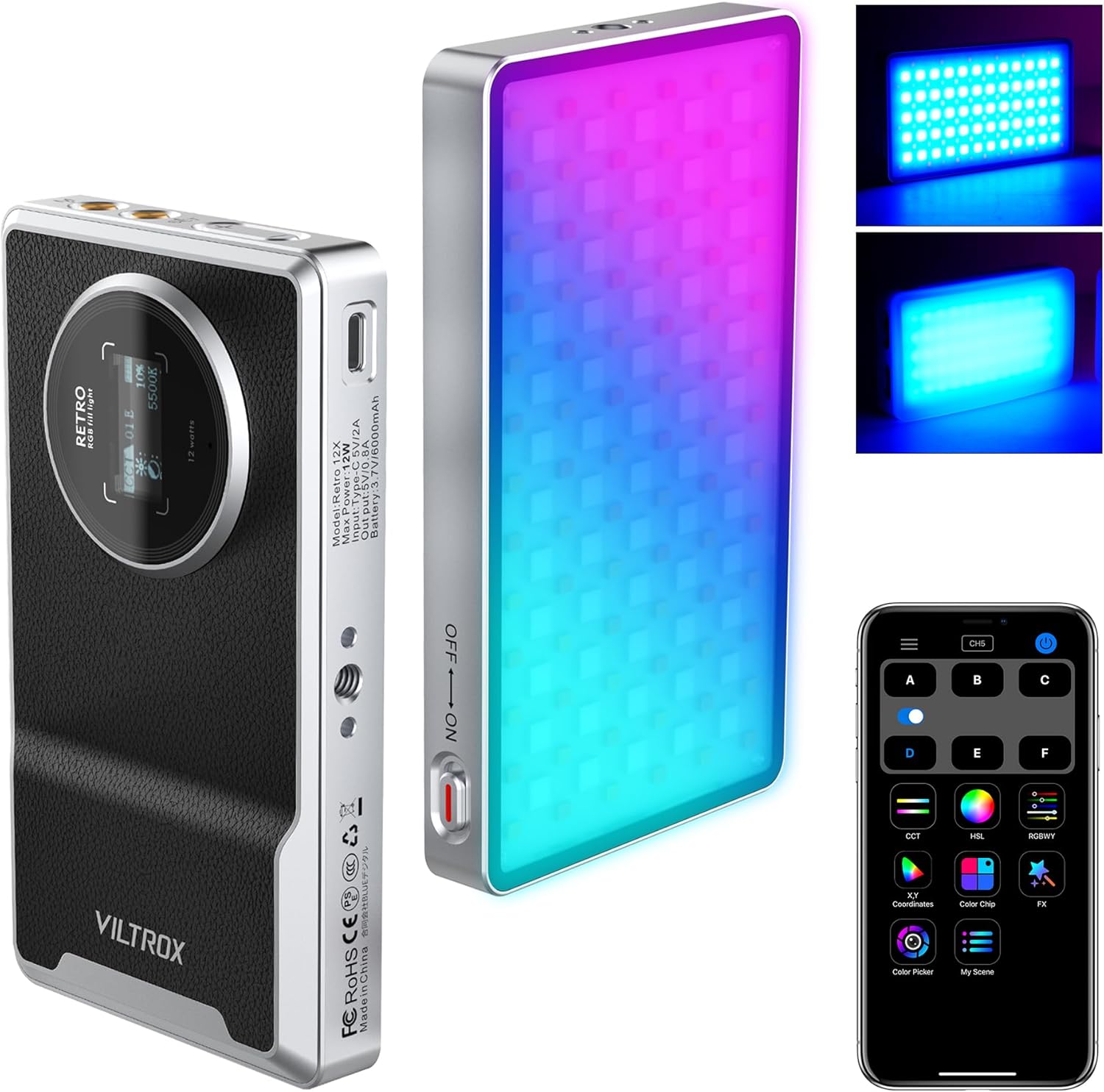 VILTROX Retro 12X RGB LED Light