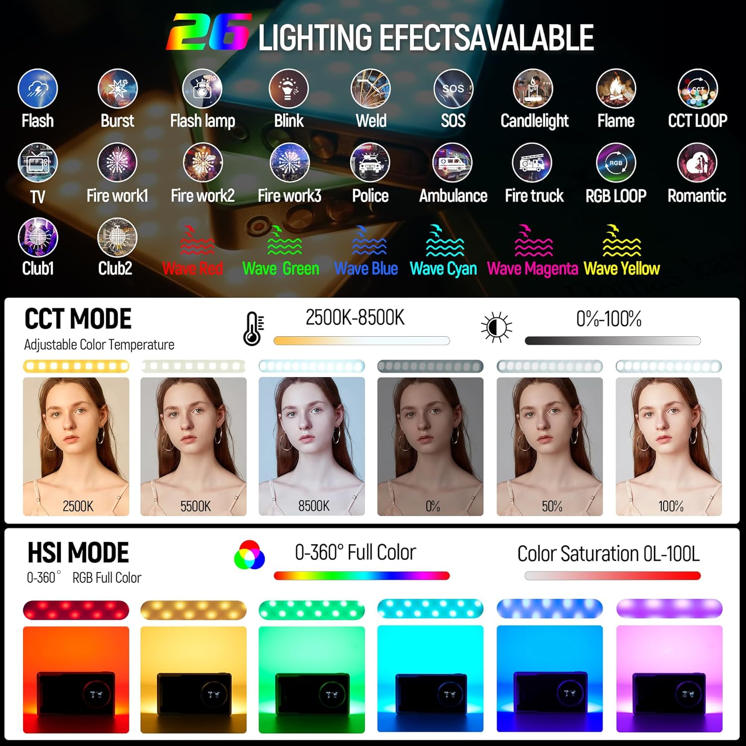 VILTROX Retro 12X RGB LED Light