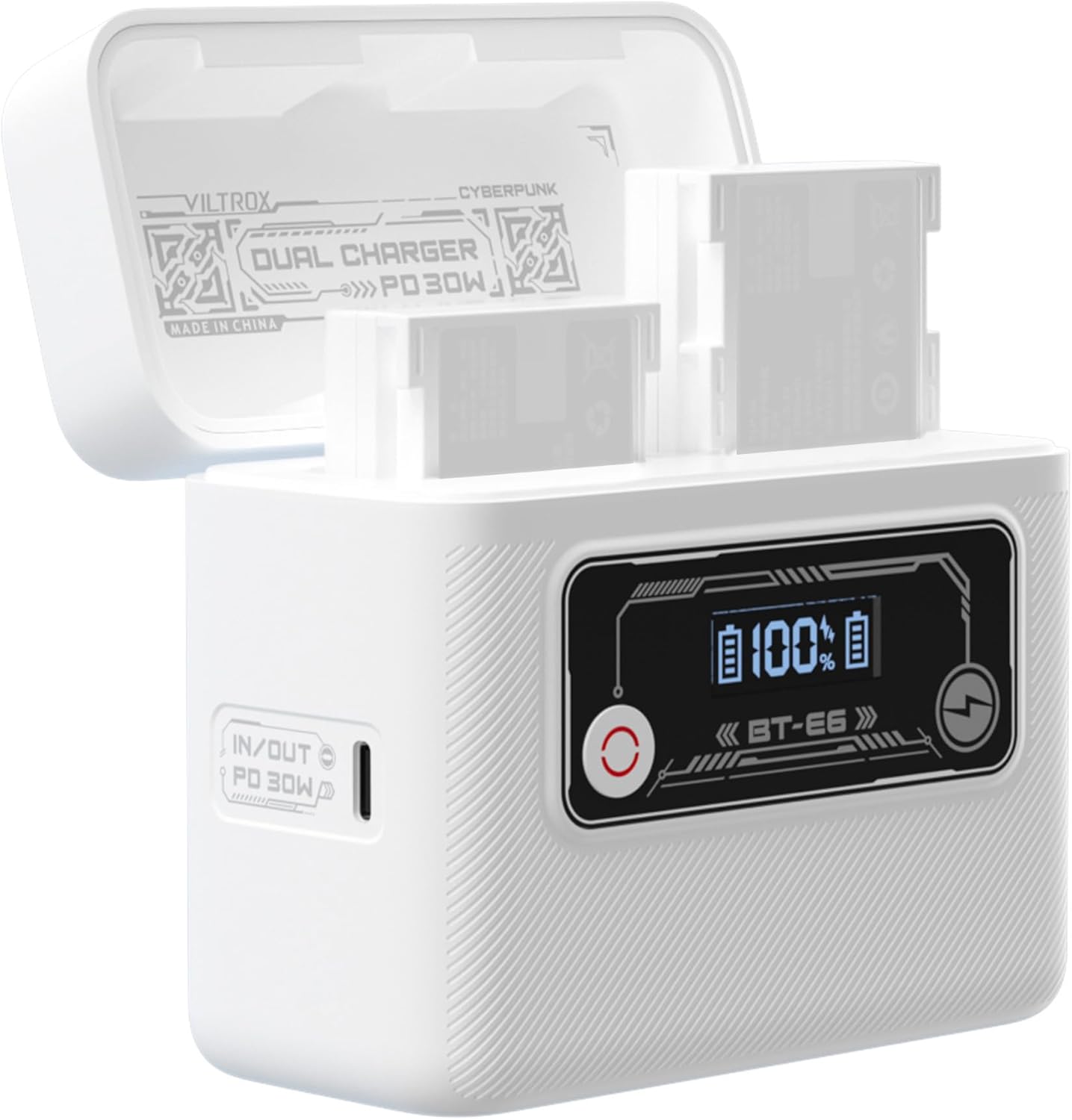 VILTROX BT-E6 Camera Battery Charging Case Power Bank for Canon LP-E6 (Battery Not Included) VILTROX BT-E6 Camera Battery Charging Case Power Bank for Canon LP-E6 (Battery Not Included)