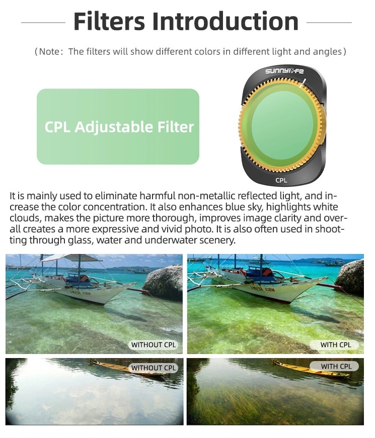 DJI Osmo Pocket 3 Filter Accessories CPL/ND8/ND16 3 Mix Filters