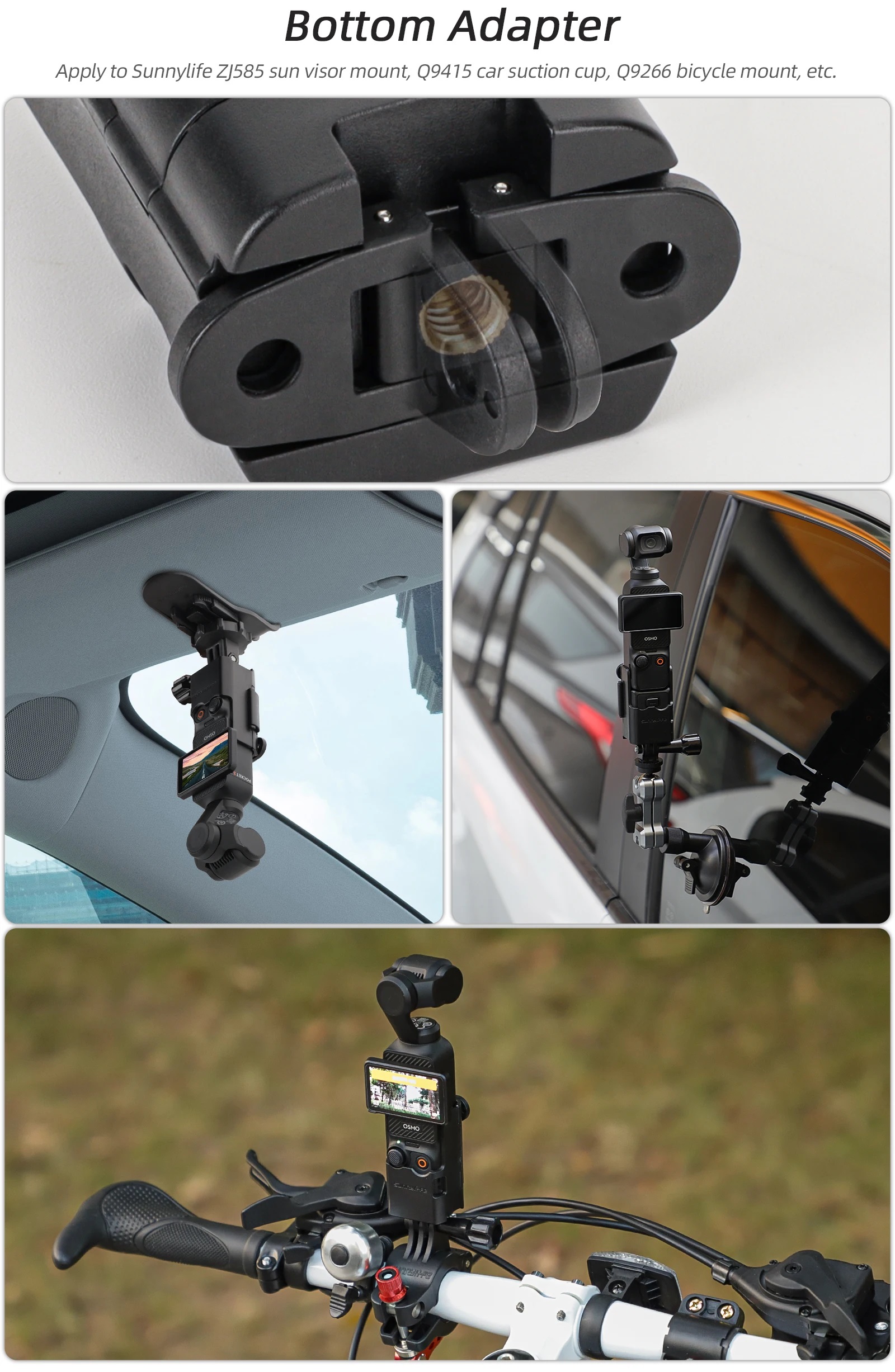 Expansion Adapter Foldable Dual Hooks Adapte for Osmo Pocket 3