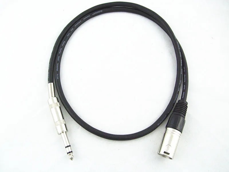 cable 1/4''Jack 6.5mm Male to XLR Male Microphone Mono Cable Foil+Braided Shielded 5M