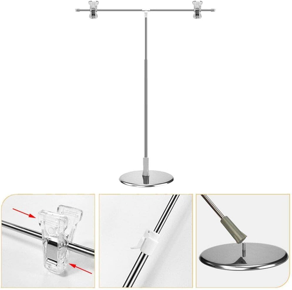 Adjustable T-Shape Photography Backdrop Stand with Clamps Stainless Steel Floor Mount