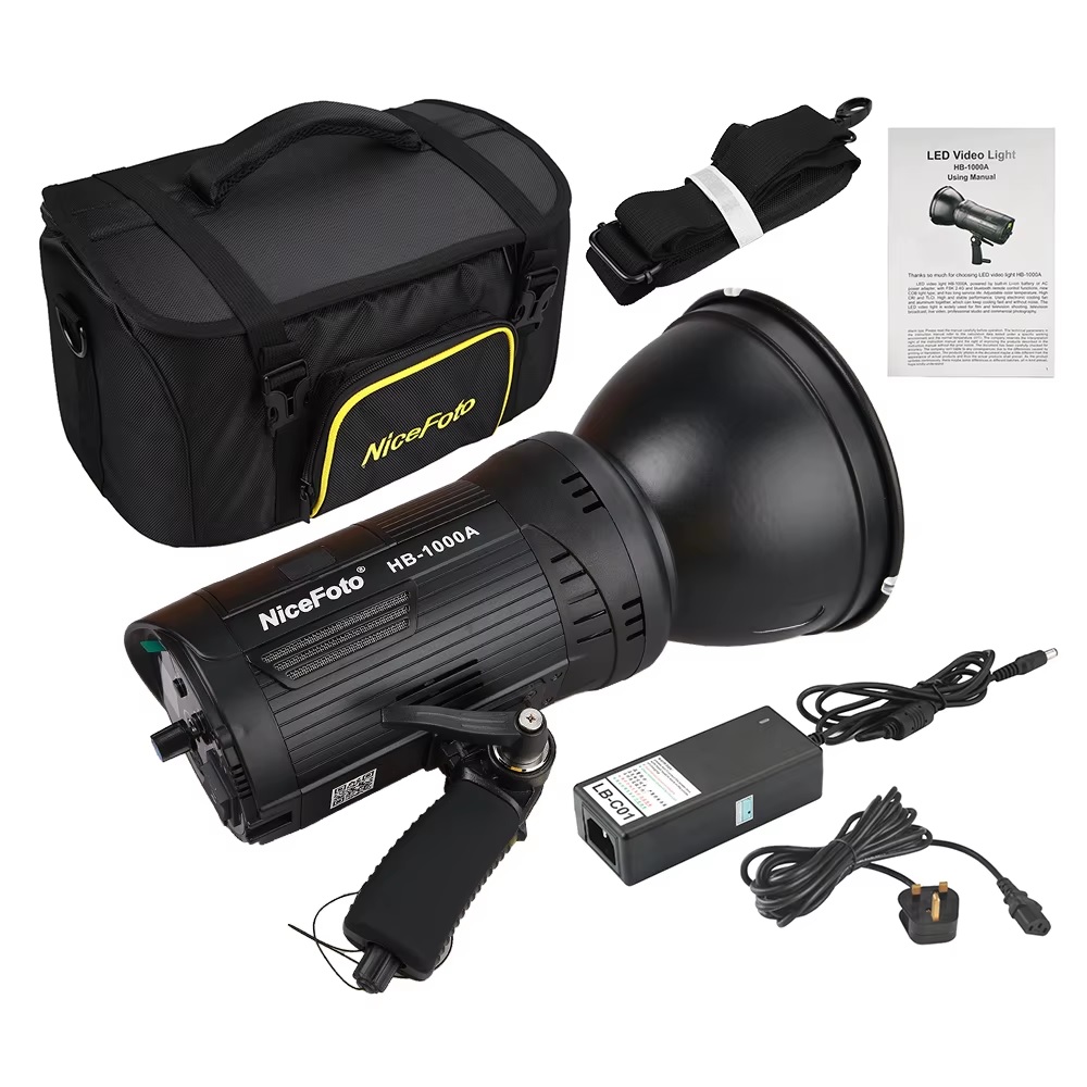 NiceFoto HB-1000A 100W Bi-Color COB LED Video Light (Built-in Battery)