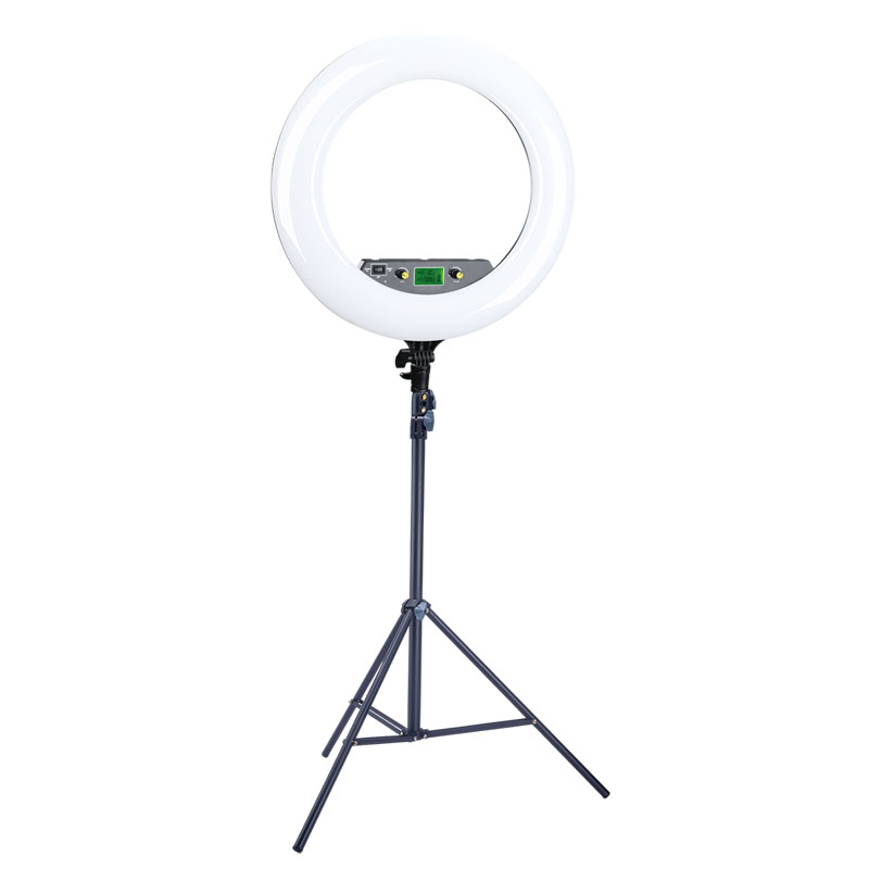 NiceFoto LR-480AII 50W 18″3200-6500K Dimmable Diva LED Ring Light with Stand