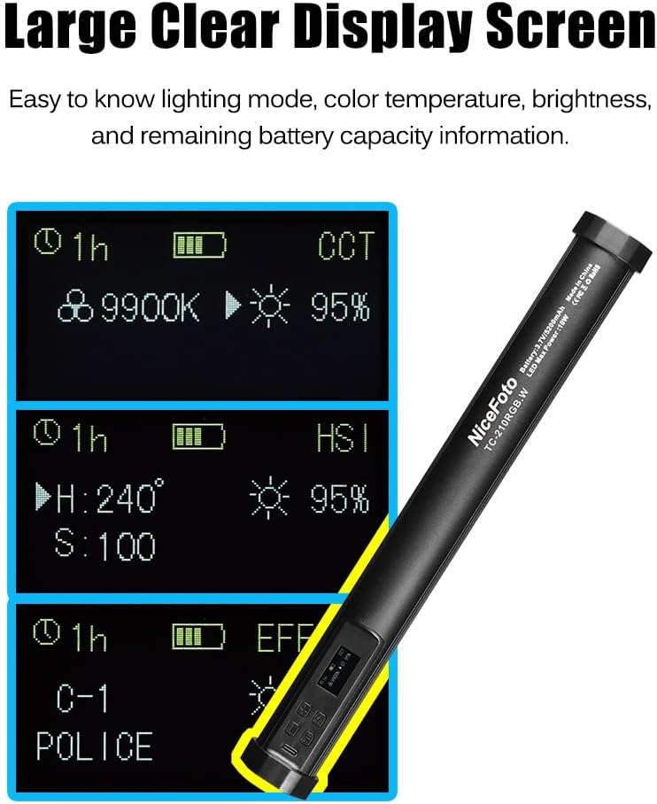 NiceFoto TC-210RGB 10W Magnetic LED Video Tube Light