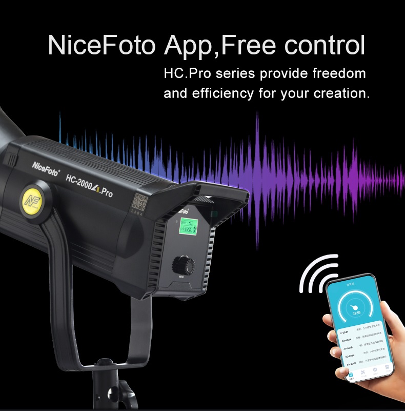 NiceFoto HC-2000A.Pro 200W Bi-Color COB LED Video Light