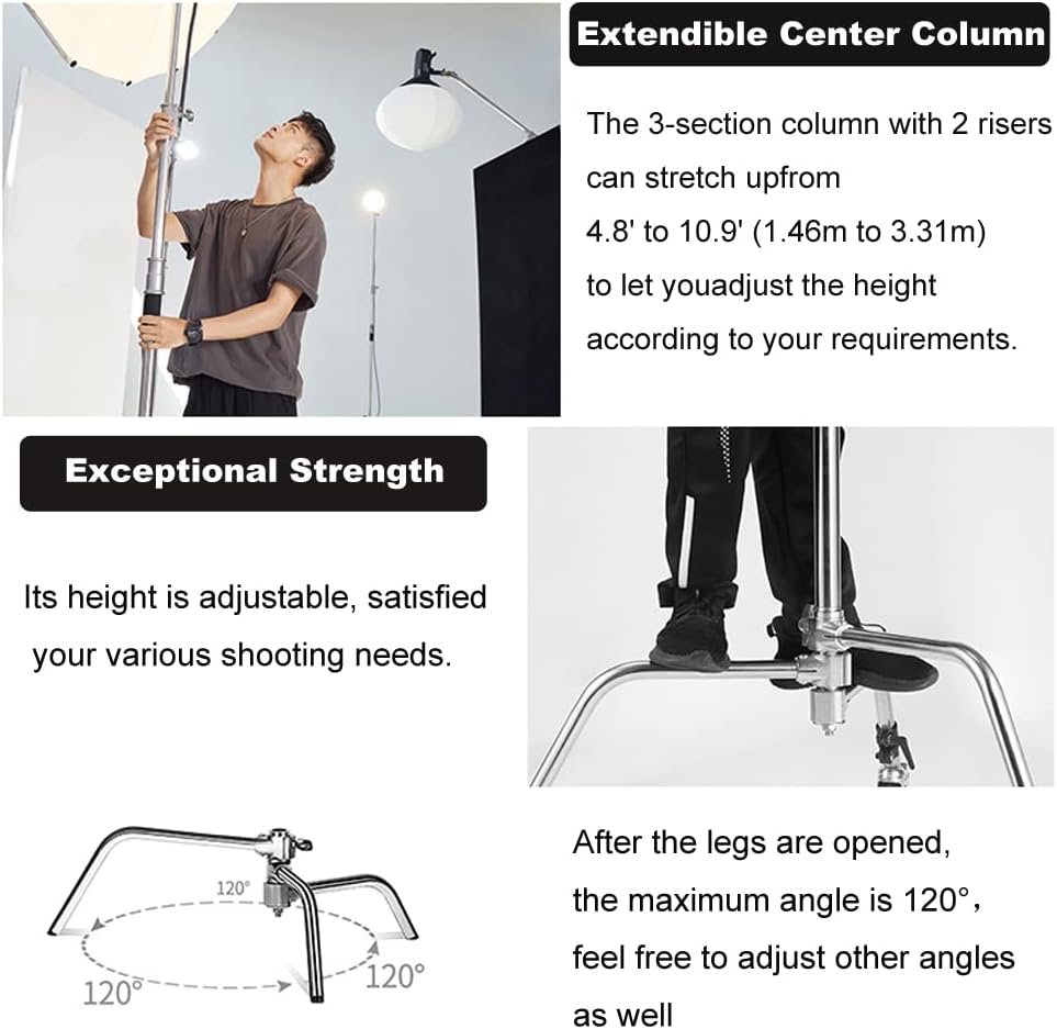 NiceFoto Y660IIB C-Light Stand with Casters