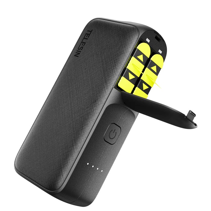 TELESIN Power Bank Storage Charging Case for GoPro Battery for GoPro Hero 12/11/10/9/8/7/6/5