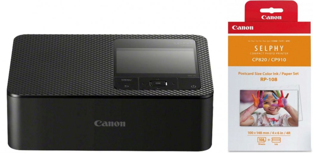 Canon SELPHY CP1500 Compact Photo Printer with RP-108 Color Ink and Paper Set