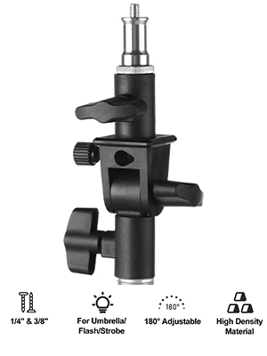 Mount Umbrella Holder with U Shape Tilt Adapter for Studio Light Stand