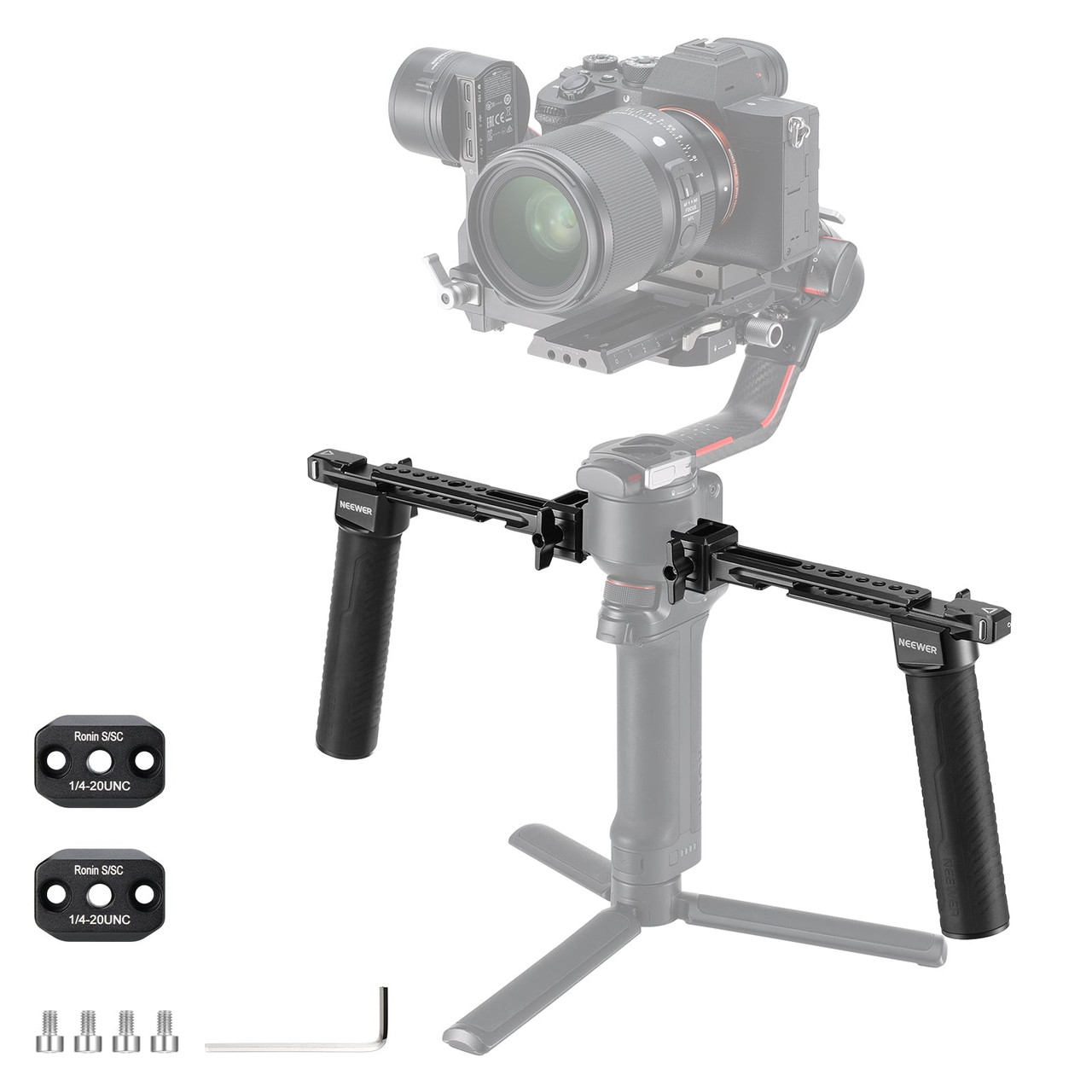 NEEWER GA006 Dual Handgrip for DJI RS4 RS4 Pro RS3 RS3 Pro RS2 RSC2 Ronin S SC Gimbal NEEWER GA006 Dual Handgrip for DJI RS4 RS4 Pro RS3 RS3 Pro RS2 RSC2 Ronin S SC Gimbal