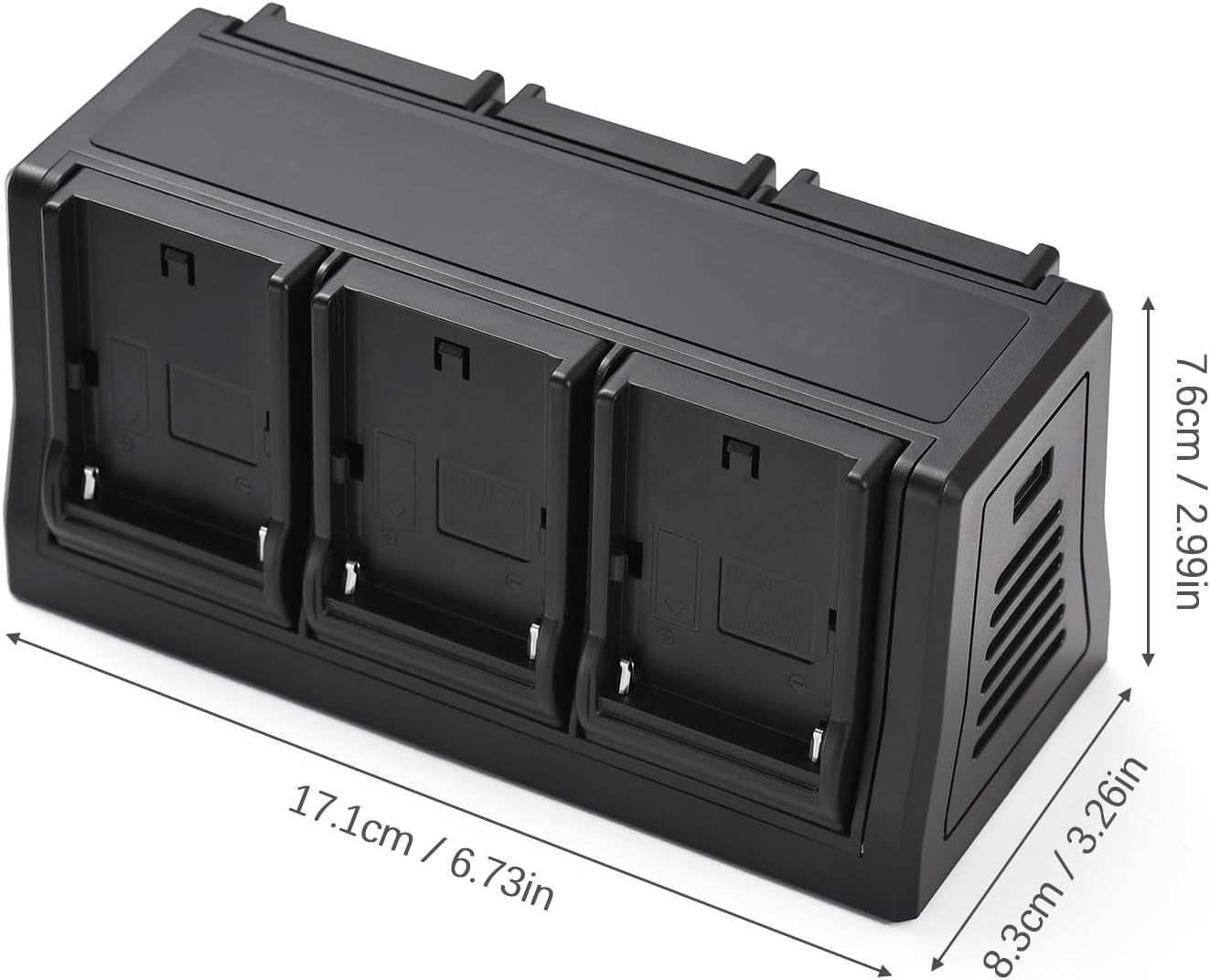 LED Display Charging Base 6-Slot Charger for NP-F970 NP-F750 NP-F550 NP-FZ100 LP-E6 EN-EL15 FNP-W235 Changeable Plate