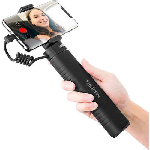 TELESIN Rechargeable Selfie Stick for Action Cameras & Smartphones
