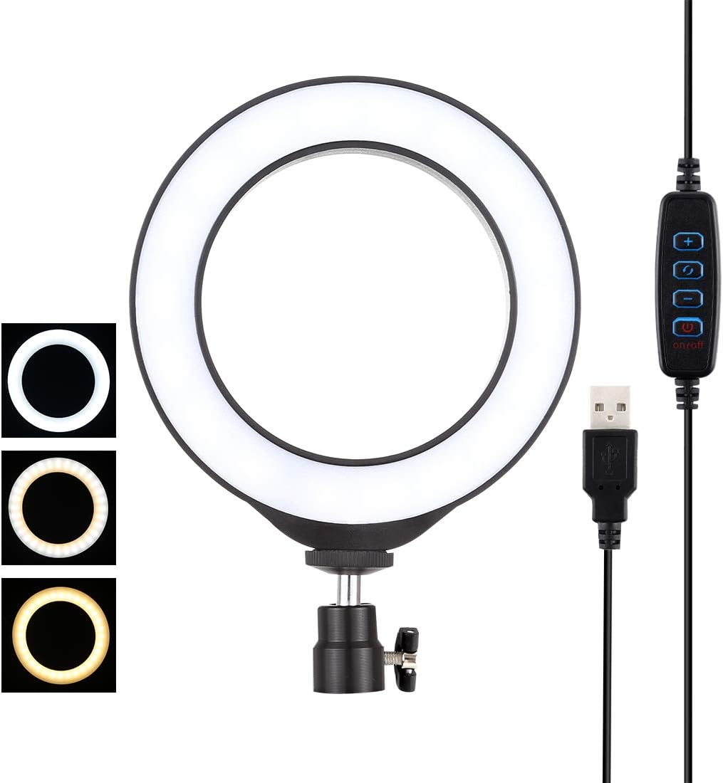 16cm LED Ring Vlogging Photography Video Lights with Mobile Clamp&Light Stand 16cm LED Ring Vlogging Photography Video Lights with Mobile Clamp&Light Stand