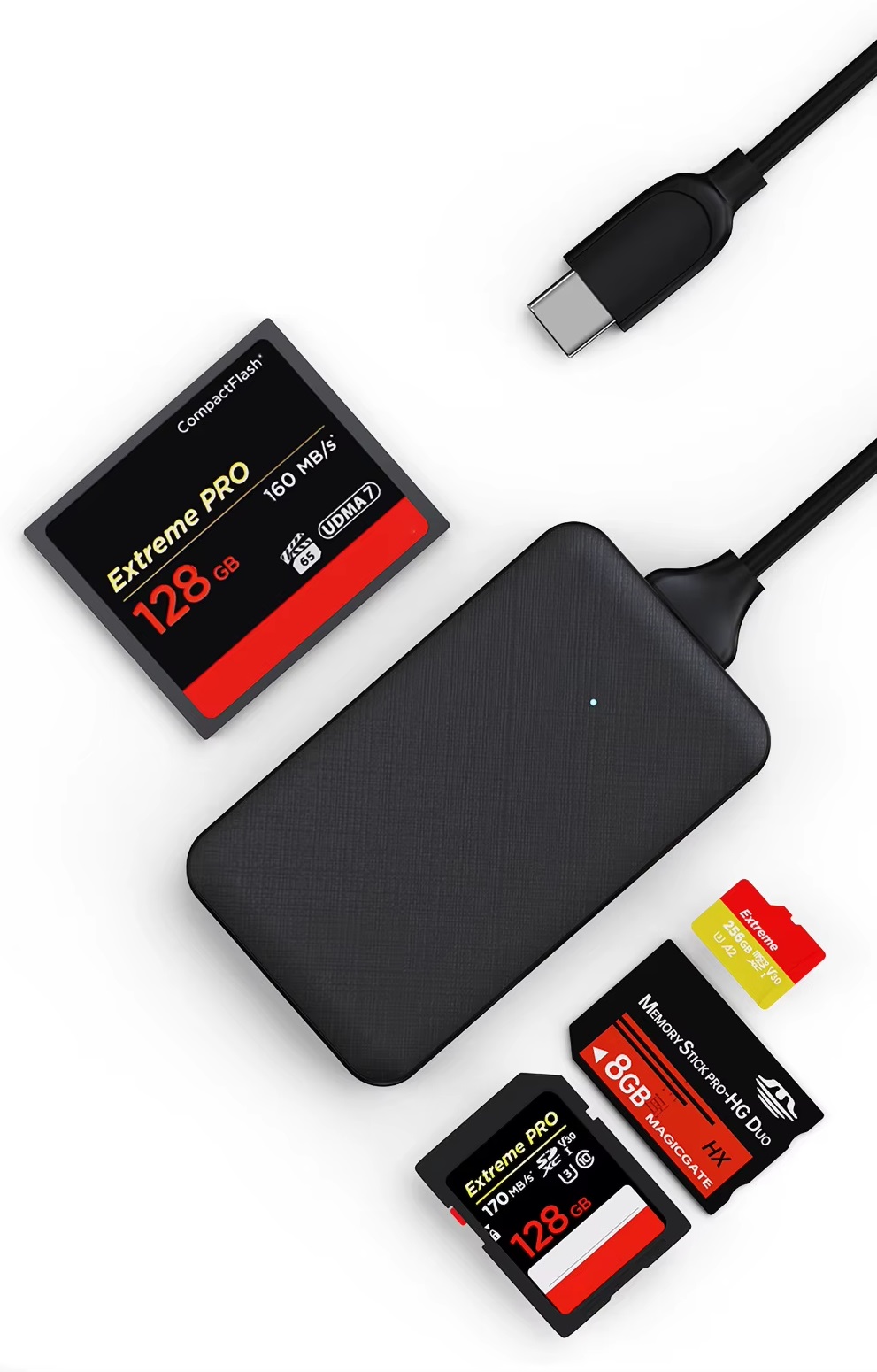 4in1 USB/Type C SD Micro SD TF CF MS Memory Card Reader Adapter