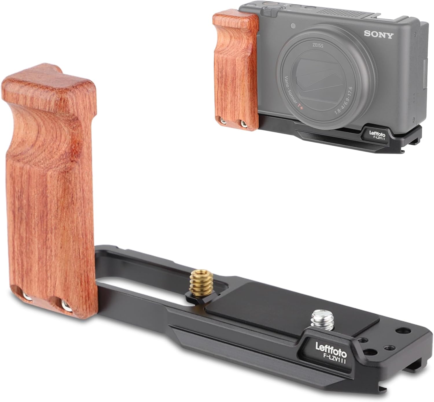 LEFTFOTO ZV-1 II Handgrip L Bracket Wooden Side Handle for Sony ZV-1 II/ZV-1/ZV1F/ZV-1M2/ZV-1 Mark II