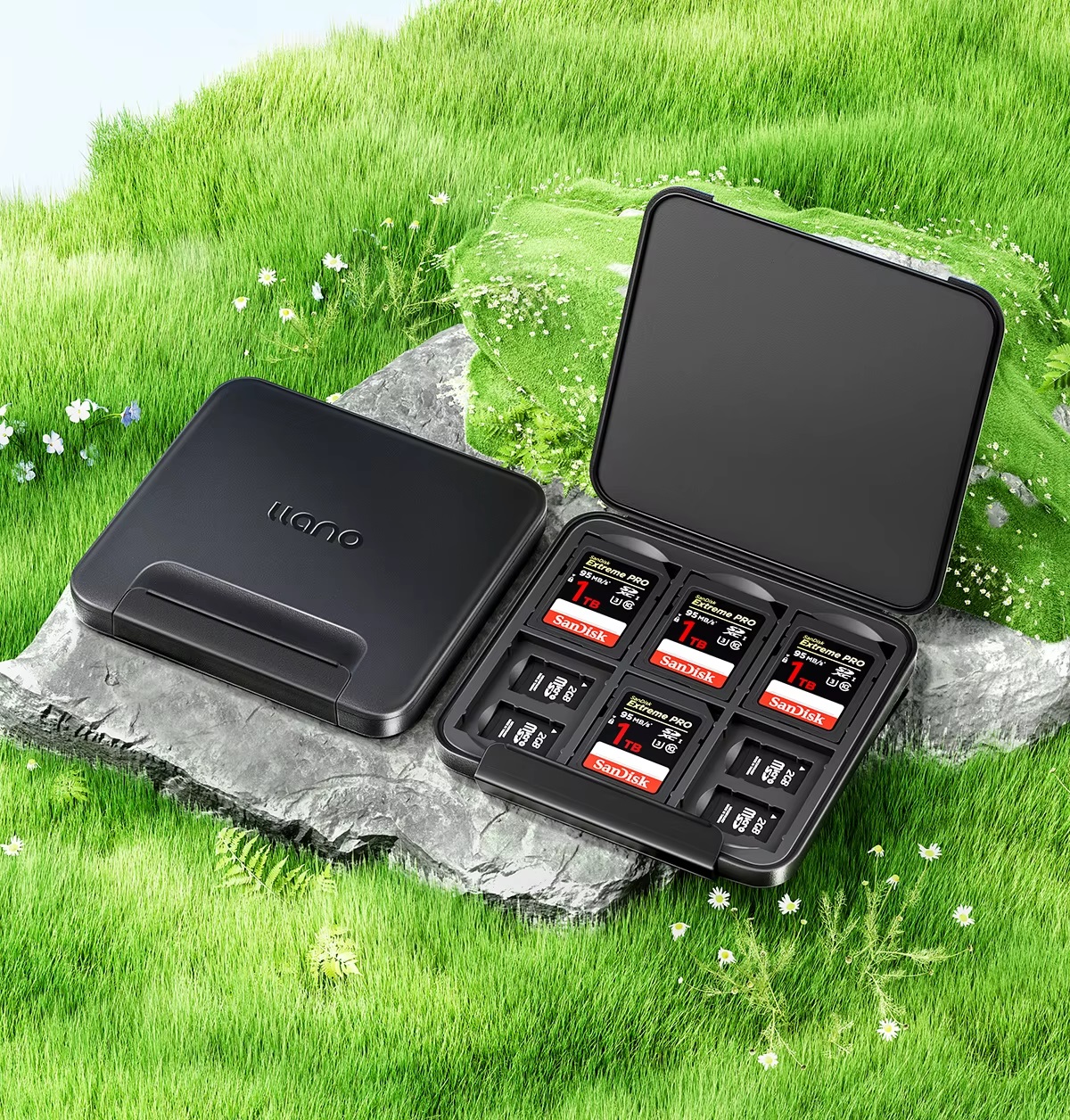 Llano Card Case Holder Water Resistant Anti-Shock Memory Card Case for SD/Micro SD TF Card