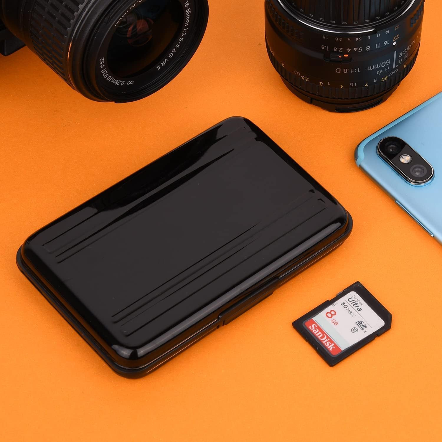 Digital Storage Aluminum Case 8 Slots for SD SDHC MMC Micro SD TF Card