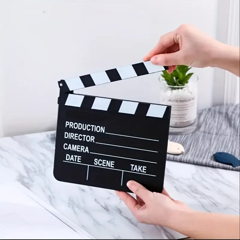 Director Film Movie Cut Action Scene Slateboard Clapper Board 20x18cm