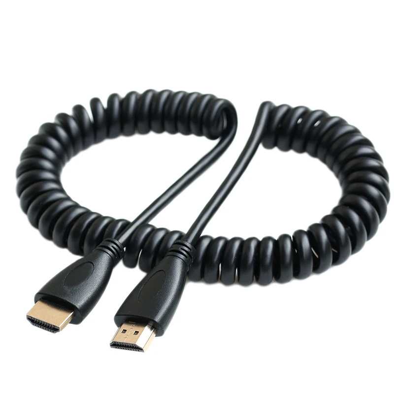 HDMI to HDMI Male Coiled Cable 2M
