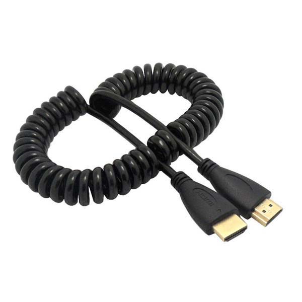HDMI to HDMI Male Coiled Cable 2M