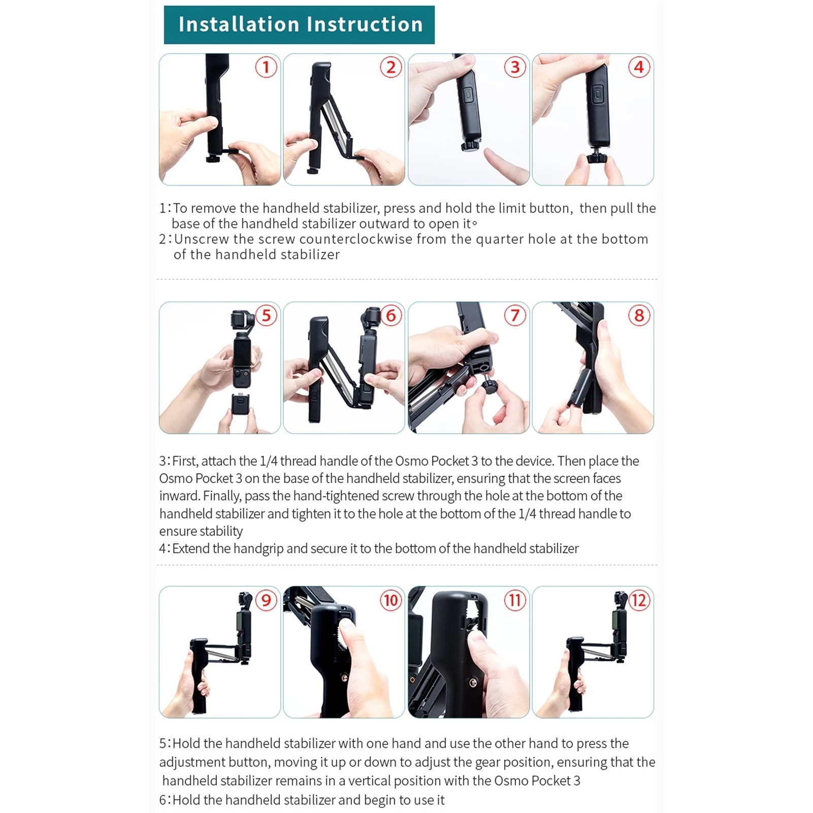 STARTRC Multifunctional 2in1 Stabilizer for DJI Osmo Pocket 3
