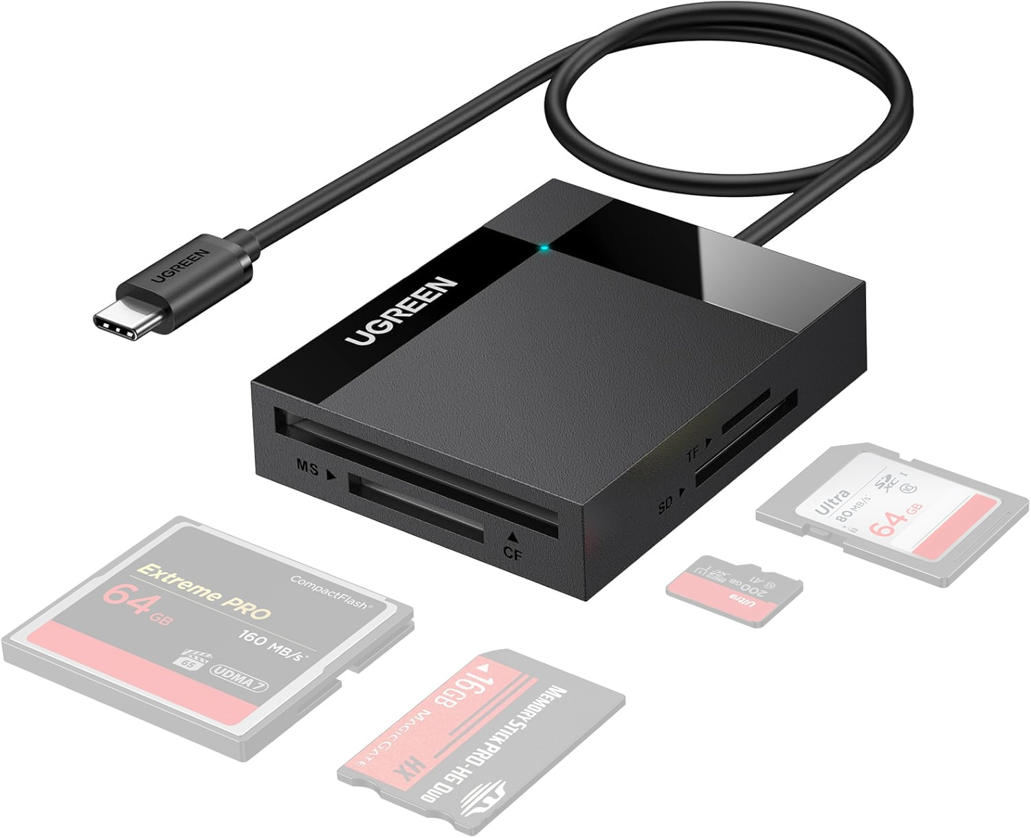 UGREEN 4in1 USB-C Card Reader For SD/TF/CF/MS Quad Card Reading