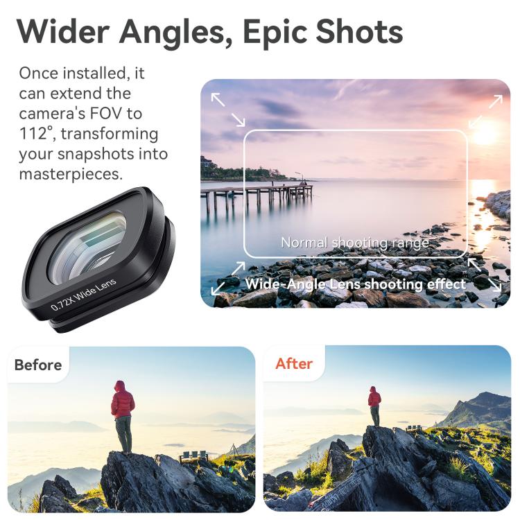 Wide-Angle Lens for DJI Osmo Pocket 3