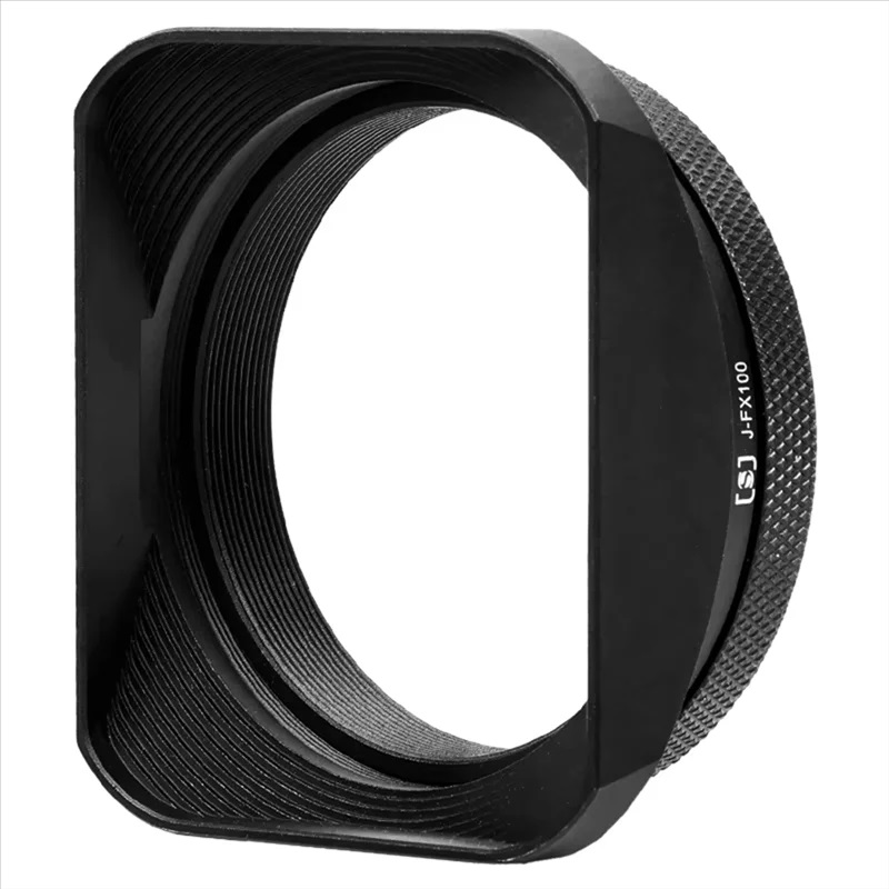 Square Metal Lens Hoods Lens Caps for FUJIFILM X100 Series X100/X100V/X100VI/X100F/X100S/X100T With MC UV Filter 49mm (Black)