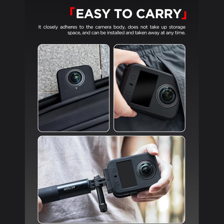 Silicone Case Anti-Scratch Shockproof Full Body For DJI Osmo 360 (Black)