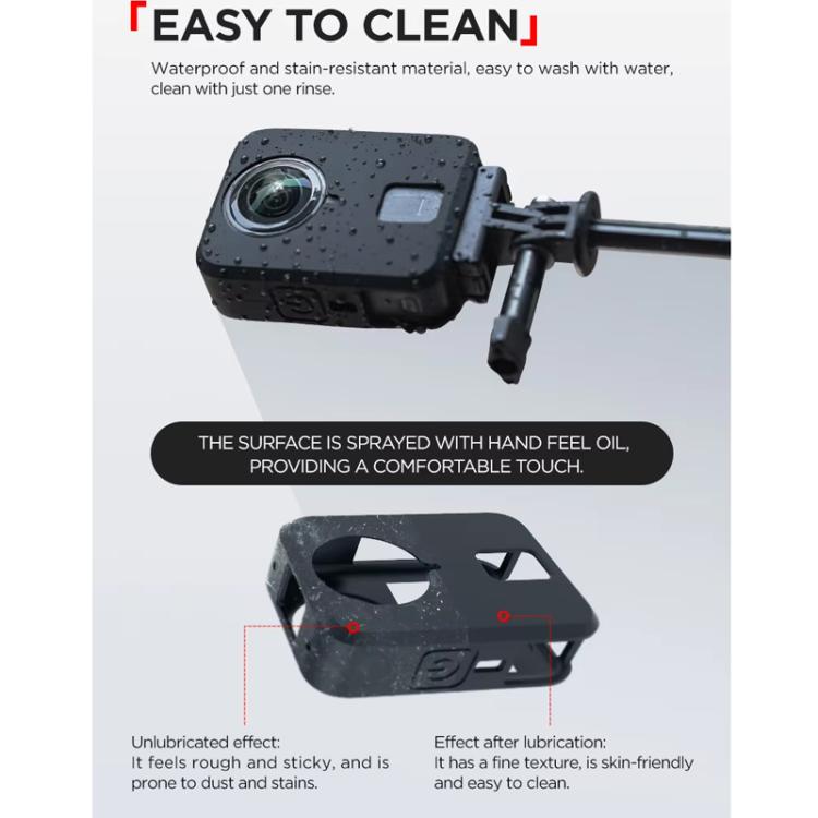 Silicone Case Anti-Scratch Shockproof Full Body For DJI Osmo 360 (Black)