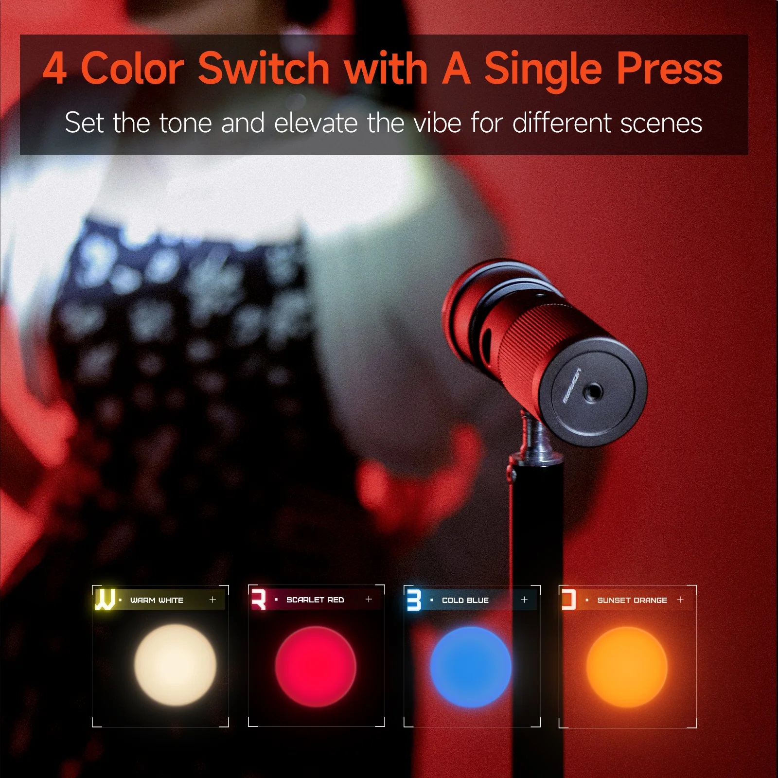 PHOTOOLEX x AMBITFUL 10W Flash Light Photography Spotlight Four Colors