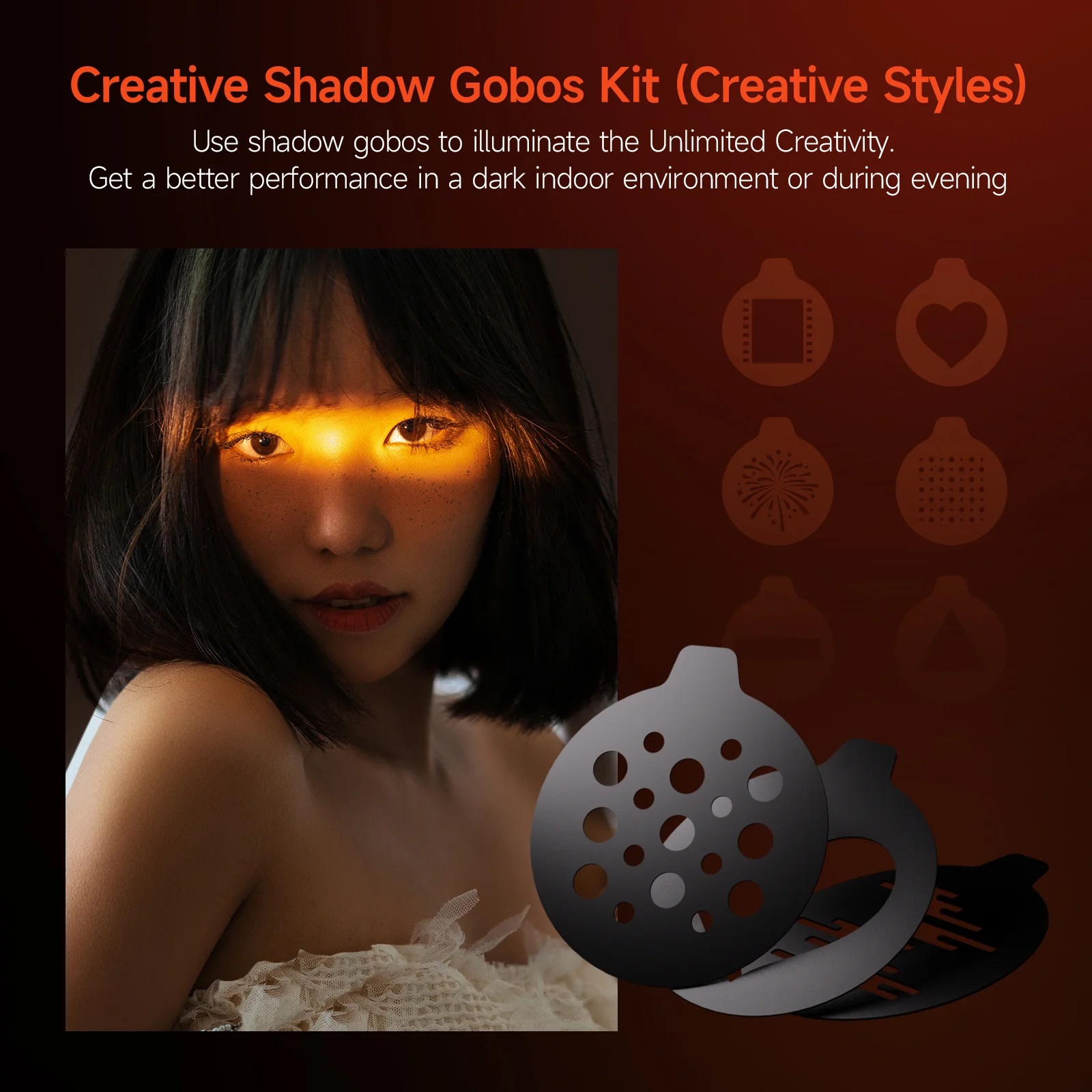 PHOTOOLEX x AMBITFUL 10W Flash Light Photography Spotlight Four Colors